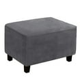 thumbnail image 1 of ODOMY Velvet Slipcovers Stretch Rectangle Footstool Protector Folding Soft Pedal Cover With Elastic Bottom Washable Furniture Protector For Living Room, 1 of 9