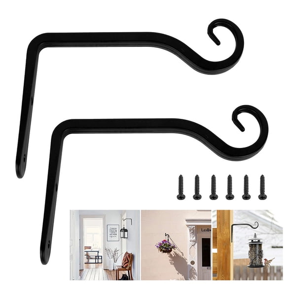 ODOMY Wall Hook Hanging Plant Bracket, Decorative Straight Plant Hanger for Bird Feeders, Planters, Lanterns