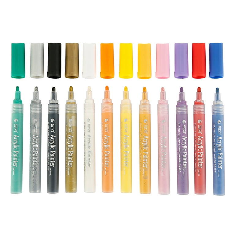 Sta Pen, Metallic Painting Pen Set of 10 Color Art Fine Tip Metallic Colored Pen