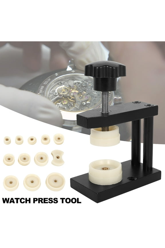 Watch Press Set, Professional Watch Back Case Close Watch Press Tools for Watchmaker with 12 Molds, for Watch Repair
