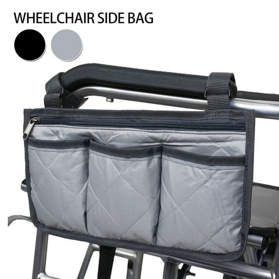 ODOMY Wheelchair Side Bag Portable Armrest Pouch Organizer Bag Stroller Hanging Bag Large Capacity Storage Bags