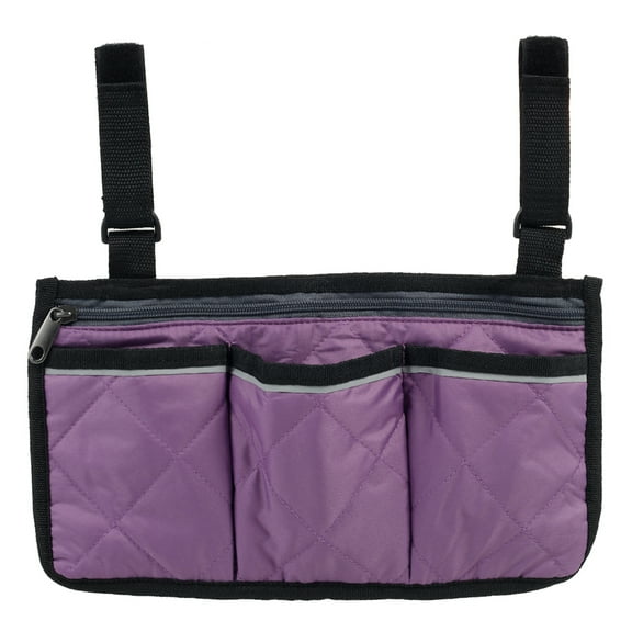 ODOMY Wheelchair Side Bag Waterproof Armrest Pouch Storage Bag with Reflective Stripe,for Newspaper Magazines Glasses
