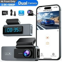 ODREY Front and Rear 2.5K+1080P WDR Dash Camera for Cars, 4K Single Front Built-in WiFi Car Camera with G-Sensor, Super Night Vision, 64GB Card, Loop Recording, Parking Mode