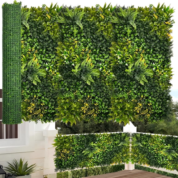 ODTORY Artificial 3D Greenery Wall Panels: 40"x60" UV-Anti Faux Grass Backdrop Boxwood Ivy Fence Privacy Screen Fake Plant Leaf Hedge for Outdoor,Indoor,Garden,Backyard and Home Decor