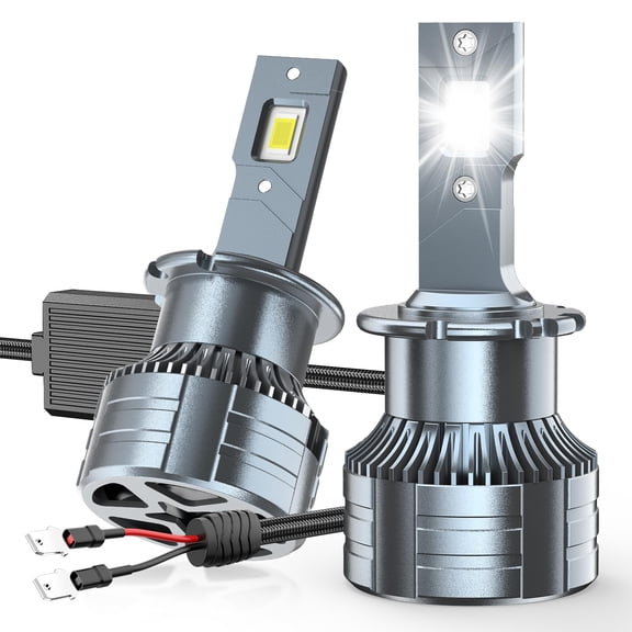 ODUKAKO D2H Light Bulbs, 30000LM 6000K Cool White, 12V Built-in Silent Fan, Copper Pipe, Fog Light Lamp, Pack of 2