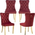 thumbnail image 1 of ODUSE-DAILY Burgundy Velvet Dining Chairs Set of 4, Kitchen & Dining Room Chairs, Nailheads Tufted Chair, Sillas De Comedor, Fabric Upholstered, Golden Metal Legs (Wine Red, 4 Pcs), 1 of 12