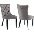 thumbnail image 1 of ODUSE-DAILY Grey Velvet Dining Chairs Set of 2, Kitchen & Dining Room Chairs, Tufted Dining Chairs, Fabric Upholstered, Solid Wood, Sillas De Comedor (Gray, 2 Pcs), 1 of 12