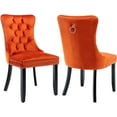 thumbnail image 1 of ODUSE-DAILY Orange Velvet Dining Chairs Set of 2, Kitchen & Dining Room Chairs, Sillas De Comedor, Nailheads Tufted, Fabric Upholstered, Solid Wood (Orange, 2 Pcs), 1 of 12