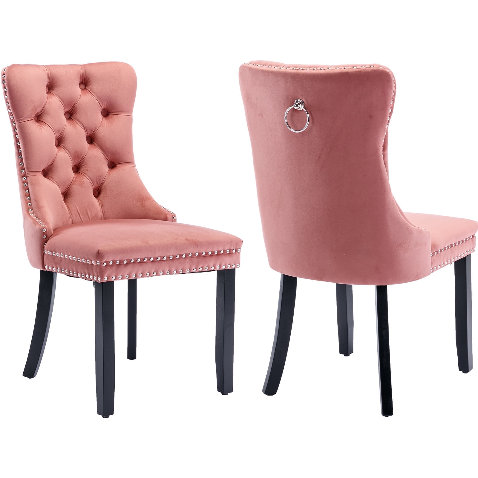 ODUSEDAILY Pink Velvet Dining Chairs Set of 2, Kitchen Chairs — free download