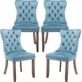 thumbnail image 1 of ODUSE-DAILY Velvet Dining Chairs Set of 4, Kitchen & Dining Room Chairs, Sillas De Comedor, Nailheads Tufted, Fabric Upholstered, Solid Wood Frame (Light Blue, 4 Pcs), 1 of 12