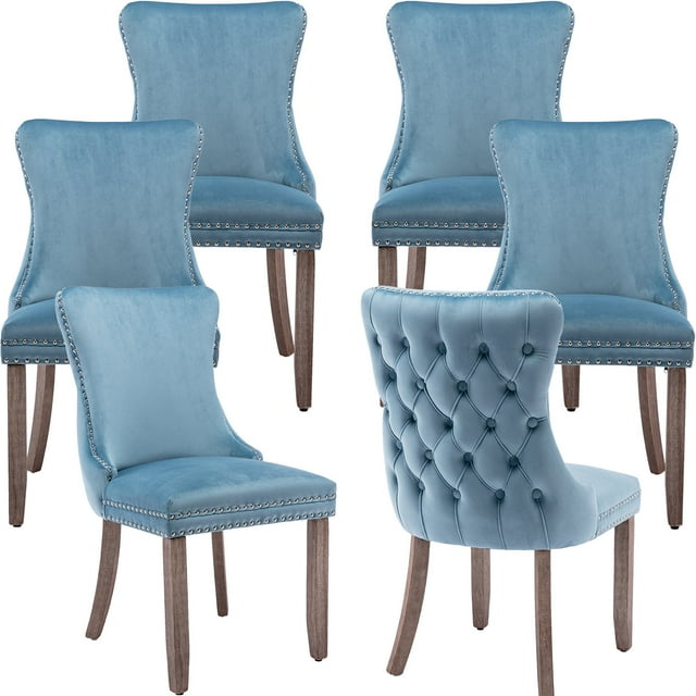 ODUSE-DAILY Velvet Dining Chairs Set of 6, Kitchen & Dining Room Chairs ...