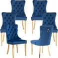 thumbnail image 1 of ODUSE-DAILY Velvet Dining Chairs Set of 6, Navy Kitchen & Dining Room Chairs, Nailheads Tufted Chair, Sillas De Comedor, Fabric Upholstered, Golden Metal Legs (Blue, 6 Pcs), 1 of 12