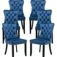 thumbnail image 1 of ODUSE-DAILY Velvet Dining Chairs Set of 6, Navy Kitchen & Dining Room Chairs, Tufted Dining Chairs, Fabric Upholstered, Solid Wood, Sillas De Comedor (Blue, 6 Pcs), 1 of 12