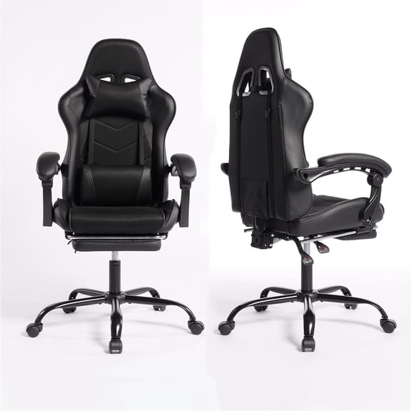 ODUWA High Back Ergonomic Computer Gaming Chair with Footrest, Adjustable Reclining Desk Chair with Headrest, Massage Lumbar Support and Linkage Armrests