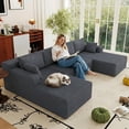 thumbnail image 1 of ODUWA Modular 124" U-Shaped Boneless Sofa, Premium Corduroy Deep Seat Cloud Couch with Wide Armrests, No Assembly, 1 of 9