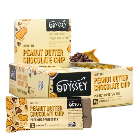 ODYSSEY Snacks Peanut Butter Chocolate Chip Prebiotic Protein Bar