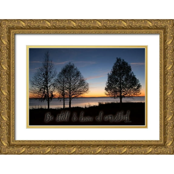 ODell, Debbie 24x17 Gold Ornate Wood Framed with Double Matting Museum Art Print Titled - Be Still and Know I Am God