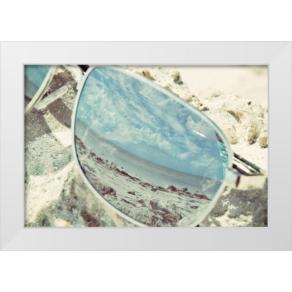 ODell, Debbie 32x23 White Modern Wood Framed Museum Art Print Titled - Sunglass Reflection