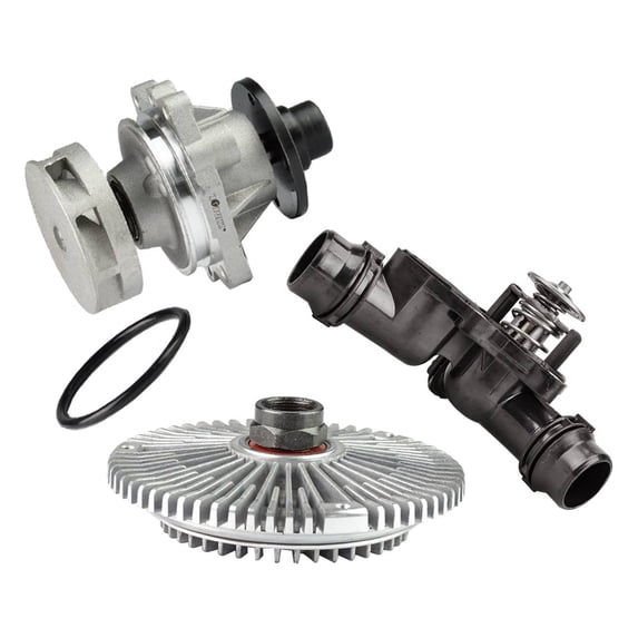 OE # 11527505302 Engine Water Pump + Fan Clutch + Thermostat Assembly 3PCS/Set Fits select: 2002-2003 BMW 325 IT, 2004-2005 BMW 325 IS SULEV