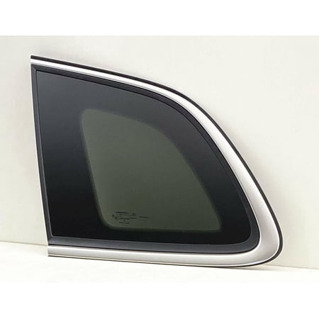 OE Chrome Moulding Style Privacy Driver Left Side Quarter Window Glass Compatible with Jeep Cherokee 2014-2018 Models (Not For Grand Cherokee)