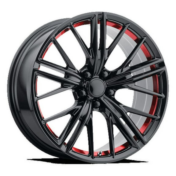 OE Creations Aluminum Rim PR194 20X9in Gloss Black Red Machined Finish, 194RS-291230