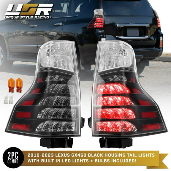 OE F-Sport Style BLACK LED Tail Light Set L+R For 2010-2023 Lexus GX460 GX 460