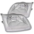 thumbnail image 1 of OE Replacement Headlights Head Lamps Chrome Housing Clear Lens With Corner Light Amber Made For And Compatible With 1997 - 2003 Ford F150 F-150 Expedtion 97 98 99 00 01 02 03, 1 of 7