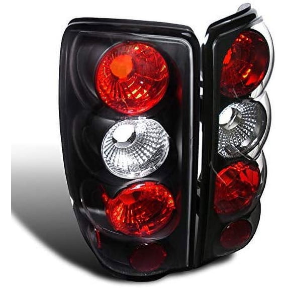 OE Replacement Tail Lights Rear Brake Lamp In Black Housing Clear Lens Made For And Compatible With 2000 - 2006 GMC Denali Yukon Chevrolet Chevy Suburban Tahoe