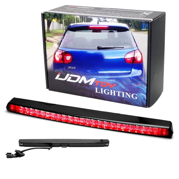 OE-Spec Black-Out Smoked Lens Full LED Roof High Mount Spoiler Lid Third Brake Light Bar Assembly For Volkswagen 2005-2009 MK5 Golf GTI R32