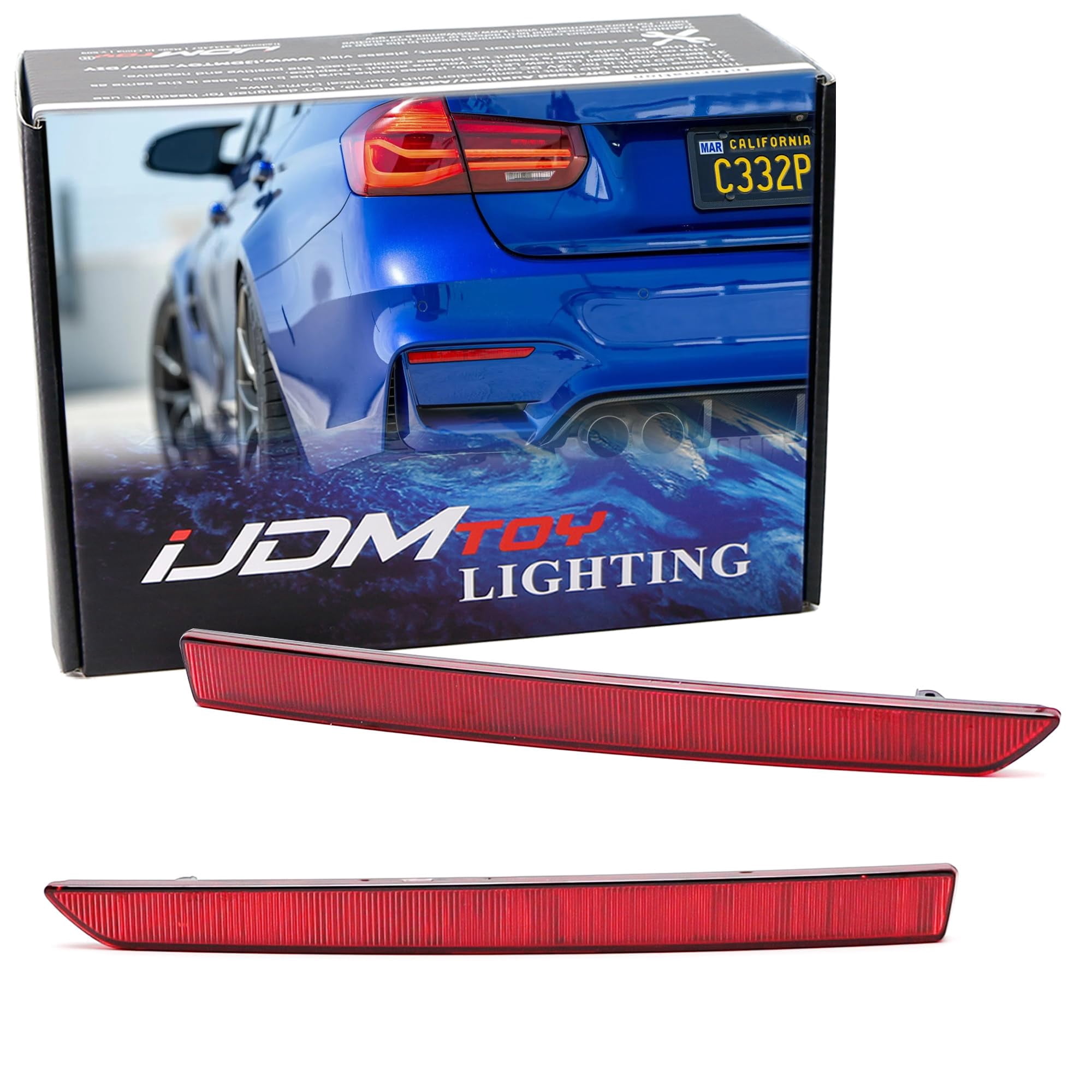 OE-Spec Dark Red Lens Rear Bumper Reflector Replacements For BMW F80 M3 ...