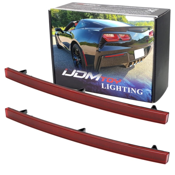 OE-Spec Red Lens Rear Bumper Reflector Lenses For 2014-19 Chevrolet C7 Corvette, OE-Spec LH RH Assembly