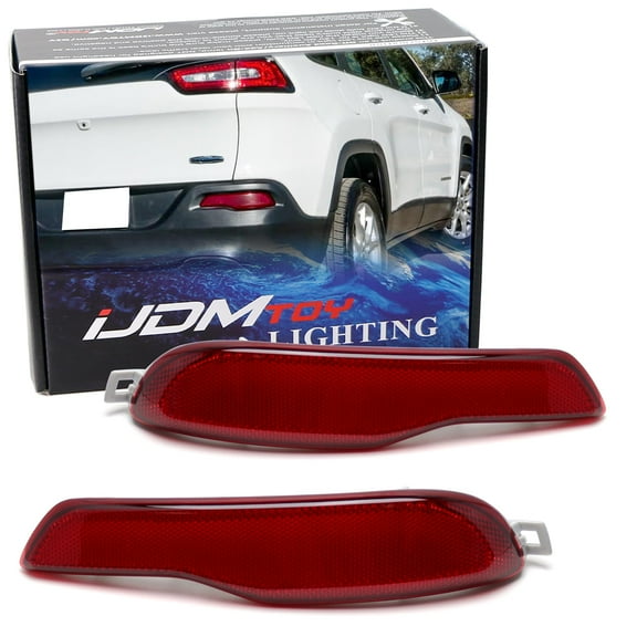 OE-Spec Red Lens Rear Bumper Reflector Lenses For Jeep 2014-2018 Cherokee (KL), OE-Spec LH RH Assembly
