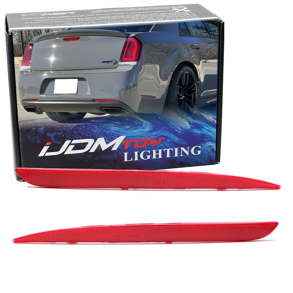 OE-Spec Red Lens Rear Bumper Reflector Replacements For 2015-2023 Chrysler 300, OE-Spec LH RH Assembly