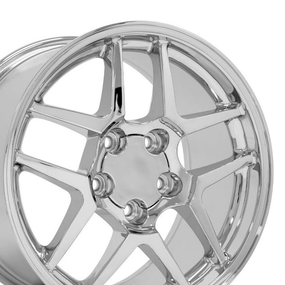 OE Wheels CV04 17 Inch Rims Fit Corvette C5 Z06 Style 5x120.65 17x9.5 / 18x10.5 Chrome - Hollander 5123 (Set of 4)