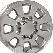 18x8 Rims Fit HD GM Chevy Sierra Style Polished Wheels 8x165 5501 SET of 4