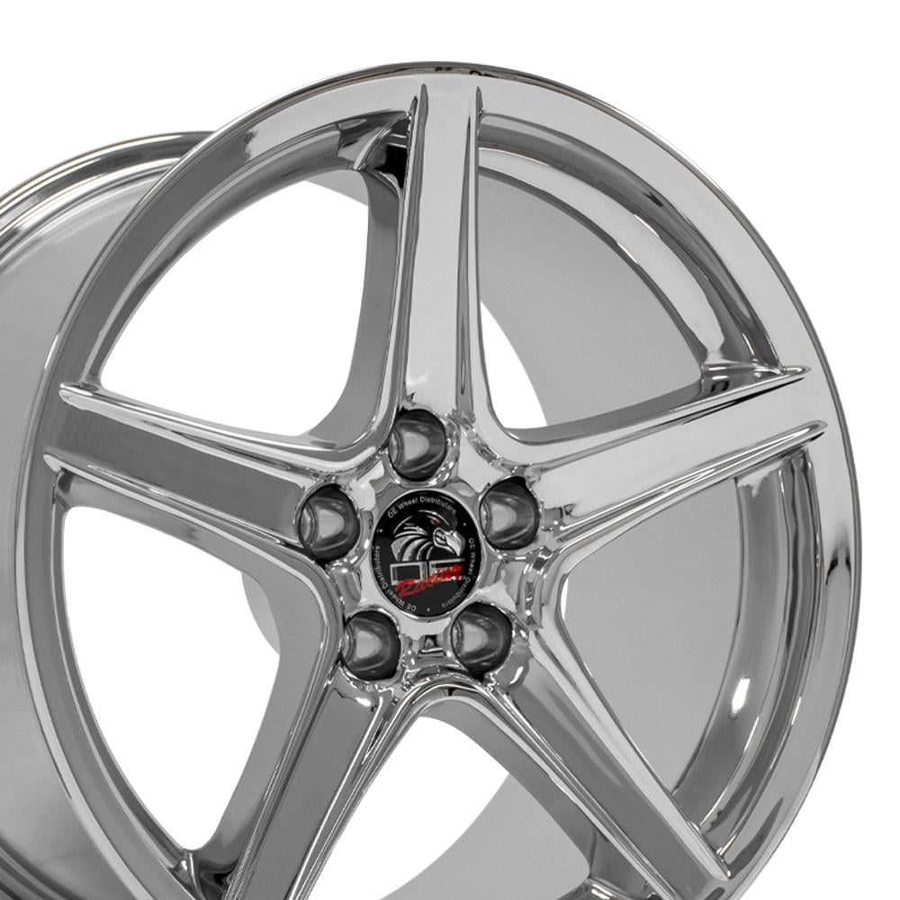 OE Wheels FR06 18 Inch Rims Fit Mustang FR500 Style 5x114.3 18x9 / 18x10 Chrome - Hollander 3810 (Set of 4)