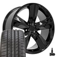 thumbnail image 1 of OE Wheels DG05 20 Inch Rims and Tires Fit Challenger SRT Style 5x115 20x9 Gloss Black - Hollander 2357 - iMove Gen 2 AS 245/45-20 (Set of 4), 1 of 5