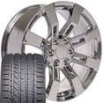 thumbnail image 1 of OE Wheels CA82 20 Inch Rims and Tires Fit Escalade Style 6x139.7 20x8.5 Chrome - Hollander 5409 - Eagle LS-2 275/55-20 (Set of 4), 1 of 5
