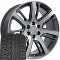 thumbnail image 1 of OE Wheels CA88 22 Inch Rims and Tires Fit Escalade Style 6x139.7 22x9 Gloss Gunmetal Machined - Hollander 4738 - iMove Gen 2 SUV 285/45-22 (Set of 4), 1 of 5