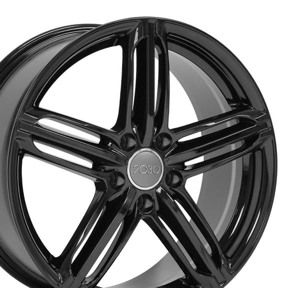 OE Wheels AU12 18 Inch Rim Fits RS6 Style 5x112 18x8 Gloss Black - Hollander 58840 (1)