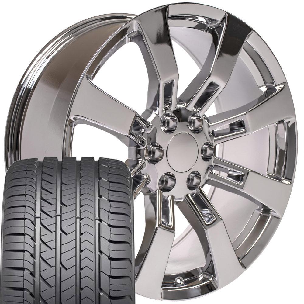 OE Wheels CA82 22 Inch Rims and Tires Fit Escalade Style 6x139.7 22x9 ...