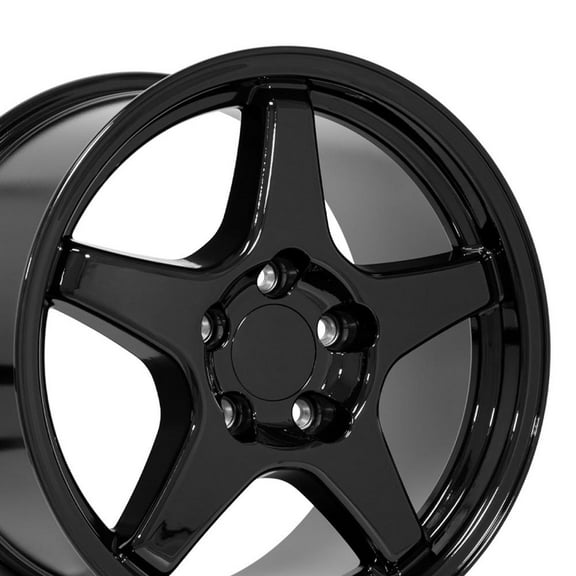OE Wheels CV01 17 Inch Rim Fits Corvette C4 ZR1 Style 5x120.65 17x9.5 Gloss Black - Hollander 5035 (1)