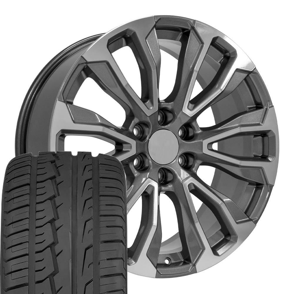OE Wheels CV30 22 Inch Rims and Tires Fit Yukon Denali Style 6x139.7 ...
