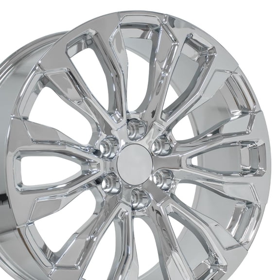 OE Wheels CV30B 22 Inch Rims Fit Yukon Denali Style 6x139.7 22x9 Chrome - Hollander 14025 (Set of 4)