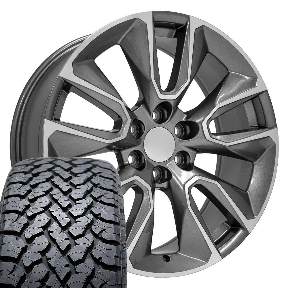 OE Wheels CV32 22 Inch Rims and Tires Fit Silverado 1500 Style 6x139.7 ...