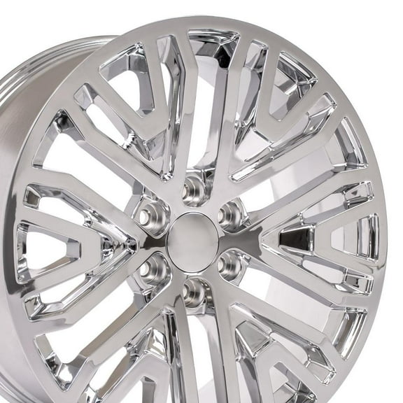 OE Wheels CV37 22 Inch Rims Fit Sierra 1500 Style 6x139.7 22x9 Chrome - Hollander 5906 (Set of 4)