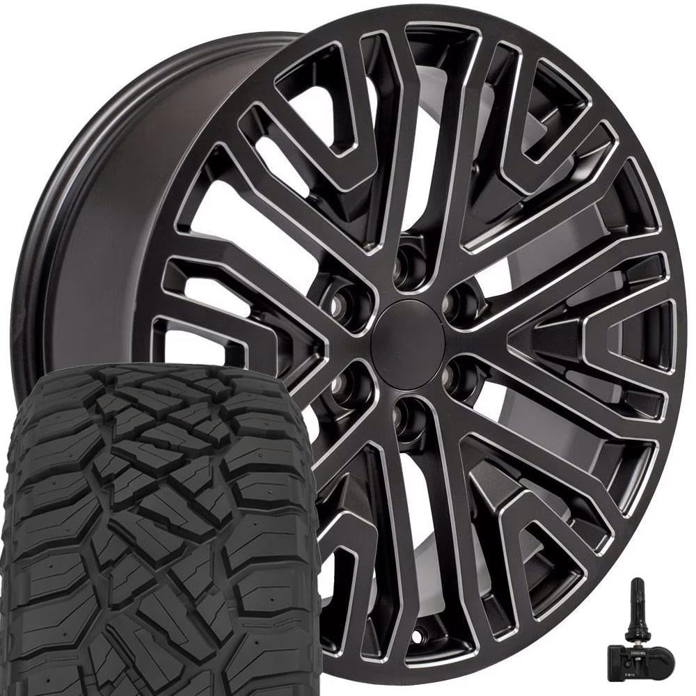 Yellow 22 Inch Rims OE Wheels CV37 22 Inch Rims and Tires Fit Sierra 1500 Style 6x139.7 ...