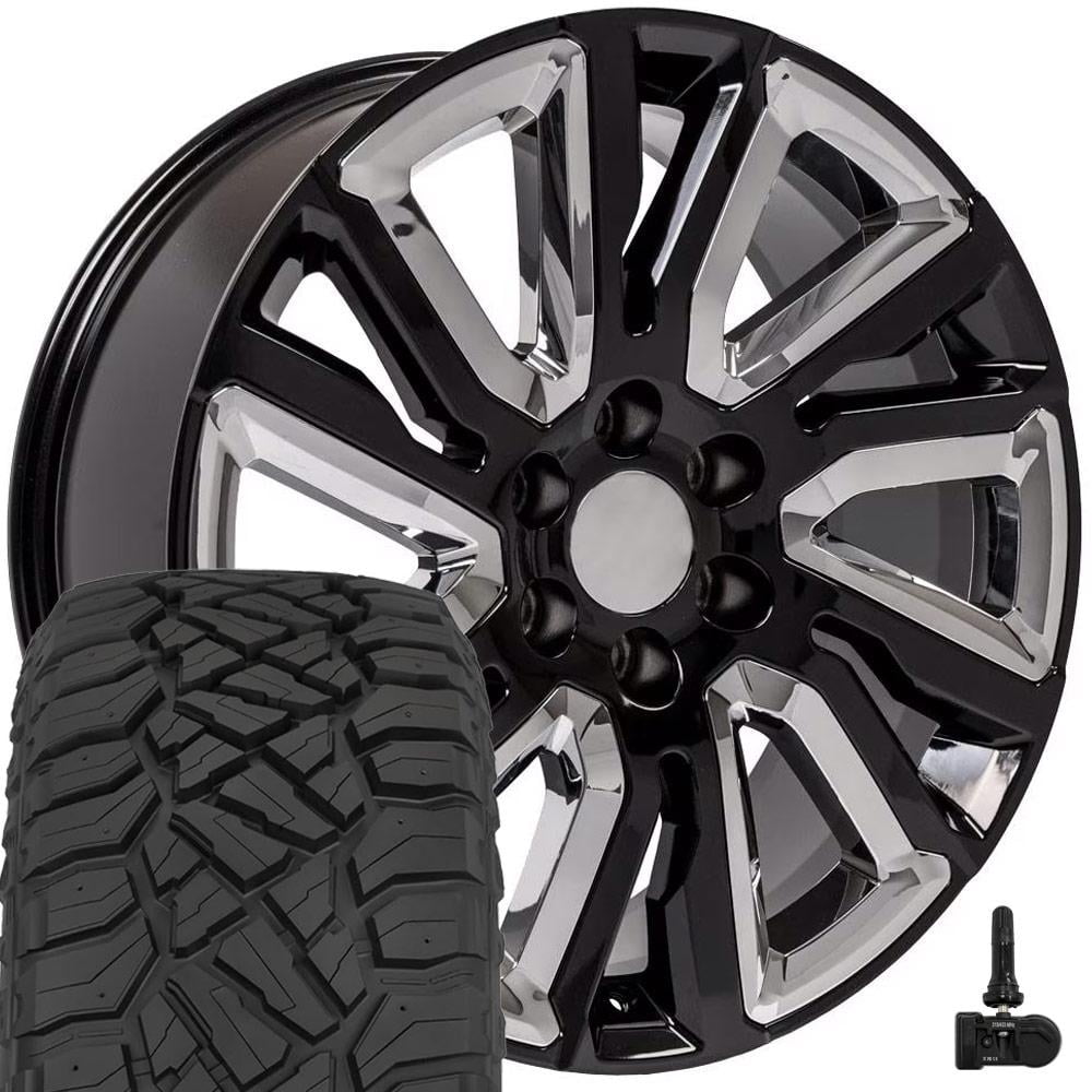 OE Wheels CV39 22 Inch Rims and Tires Fit Sierra 1500 Style 6x139.7 ...