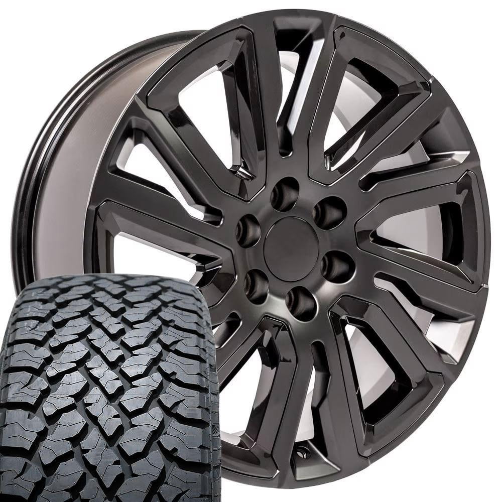 OE Wheels CV39 22 Inch Rims & Tires Fit Sierra 1500 Style 6x139.7 22x9 ...