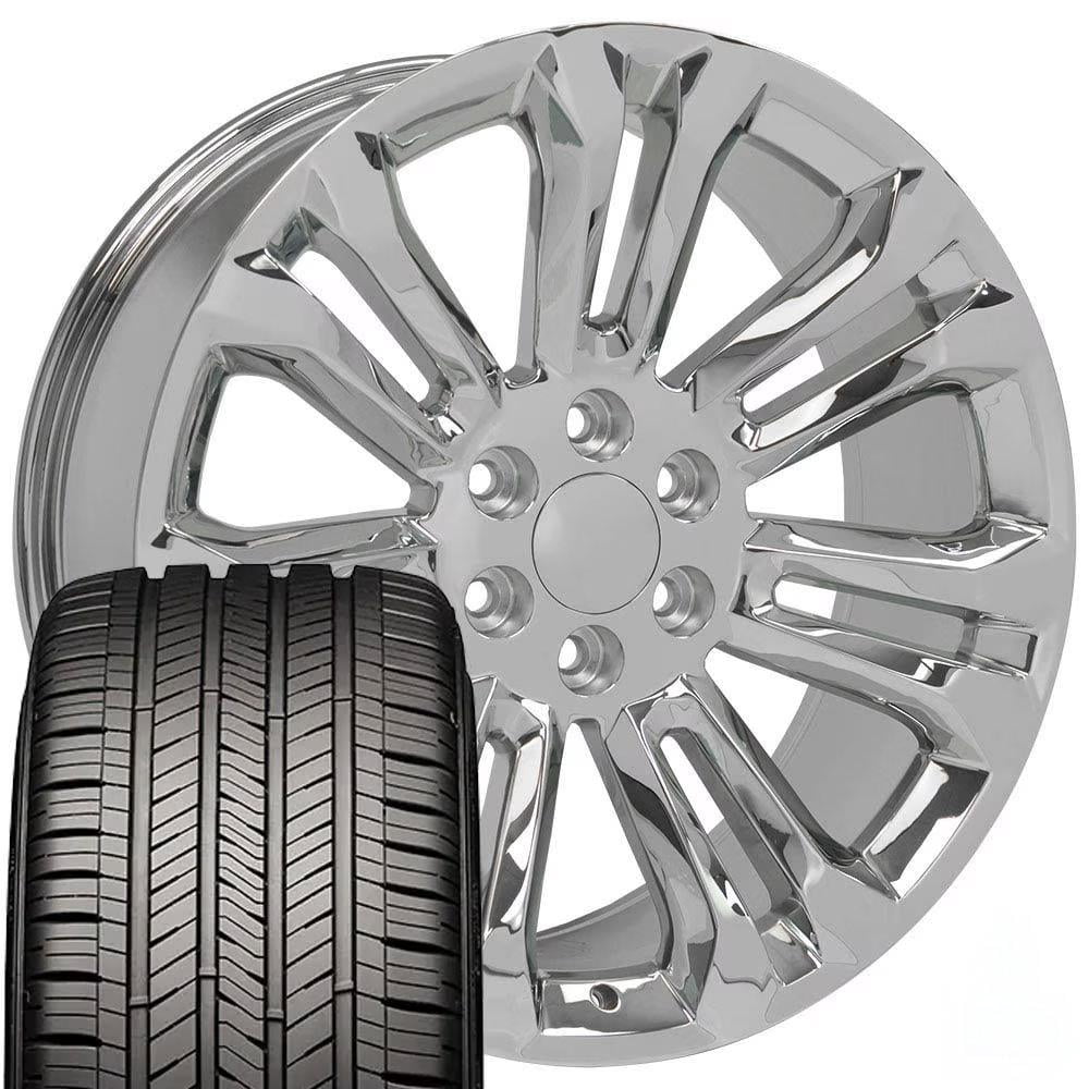 OE Wheels CV43 22 Inch Rims and Tires Fit Silverado 1500 Style 6x139.7 ...
